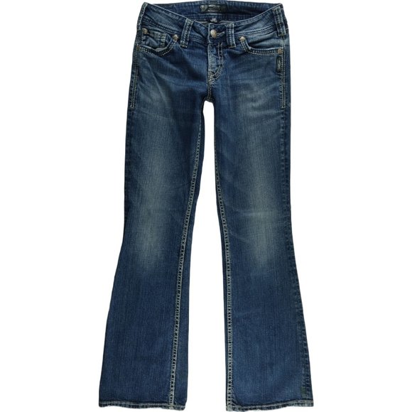 Silver Suki Surplus Boot Cut Jeans Women's 27 Flap Pockets Stretch Low Rise B822 - Picture 1 of 13